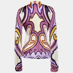 Pre Owned Missoni Multicolor Printed Jersey Long Sleeve Top L