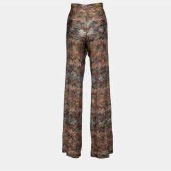 Pre Owned Missoni Multicolor Zig Zag Knit Flared Trousers L