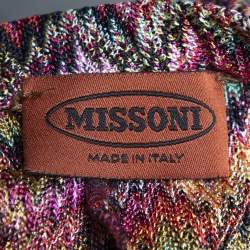 Pre Owned Missoni Multicolor Zig Zag Knit Flared Trousers L