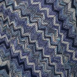 Pre Owned Missoni Blue Crochet Knit Fringed Poncho ( One Size )