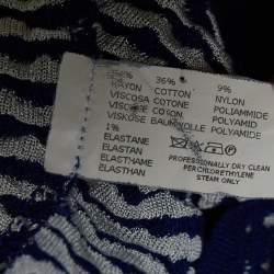 Pre Owned Missoni Blue Ombre Textured Knit Knee-Length Dress S