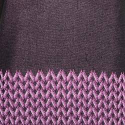 Pre Owned Missoni Black Multicolor Patterned Knit V-Neck Mini Dress L