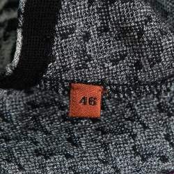 Pre Owned Missoni Black Multicolor Patterned Knit V-Neck Mini Dress L