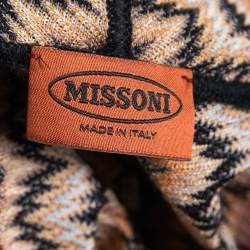 Pre Owned Missoni Multicolor Chevron Patterned Knit Open Front Cardigan M