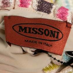 Pre Owned Missoni Multicolored Stripe Knit Tie Detail Short Dress M