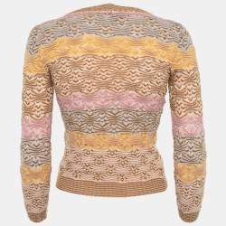 Pre Owned Missoni Multicolor Pattern Wool Knitted Crewneck Sweater S