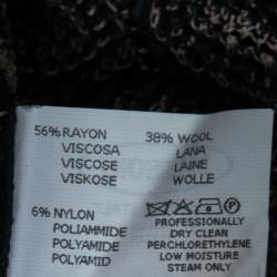 Pre Owned Missoni Grey Multicolor Patterned Crochet-Knit Fold Over Pants M