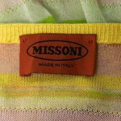 Pre Owned Missoni Multicolor Striped Knit Round Neck Top S