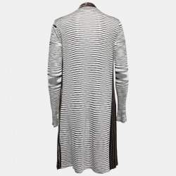 Pre Owned Missoni Black Lurex Knit Pleated Detail Open Front Shrug M