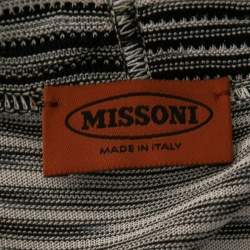 Pre Owned Missoni Black Lurex Knit Pleated Detail Open Front Shrug M