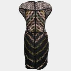 Pre Owned Missoni Multicolor Patterned Wool Knee-Length Dress S