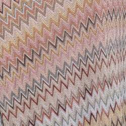Pre Owned Missoni Multicolor Chevron Patterned Lurex Knit Waterfall Cardigan L
