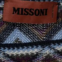 Pre Owned Missoni Multicolor Chevron Patterned Wool Poncho One Size