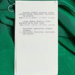 Pre Owned Missoni Green Floral Embroidered Tinsel High Low Skirt S