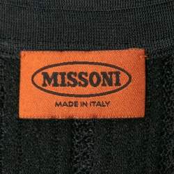 Pre Owned Missoni Black Textured Ribbed Knit Top S