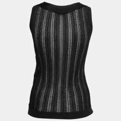 Pre Owned Missoni Black Textured Ribbed Knit Top S