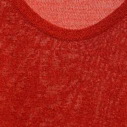 Pre Owned Missoni Orange Lurex Knit Sleeveless Top S