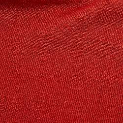 Pre Owned Missoni Orange Lurex Knit Sleeveless Top S