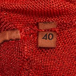 Pre Owned Missoni Orange Lurex Knit Sleeveless Top S
