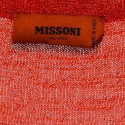 Pre Owned Missoni Orange Lurex Knit Sleeveless Top S