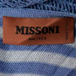 Pre Owned Missoni Blue Striped Knit Kaftan Jumpsuit S
