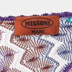 Pre Owned Missoni Multicolor Crochet Knit Kaftan Maxi Dress S