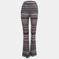Missoni Multicolor Zig-Zag Patterned Lurex Knit Trousers S