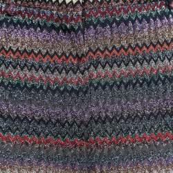 Missoni Multicolor Zig-Zag Patterned Lurex Knit Trousers S