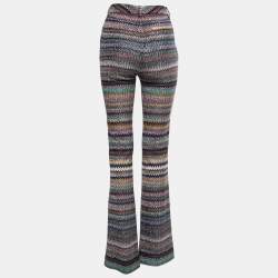 Missoni Multicolor Zig-Zag Patterned Lurex Knit Trousers S