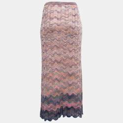 Pre Owned Missoni Multicolor Crochet Knit Maxi Skirt M