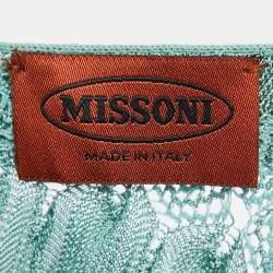 Pre Owned Missoni Green Perforated Knit Sleeveless Top M