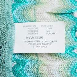 Pre Owned Missoni Green Perforated Knit Sleeveless Top M