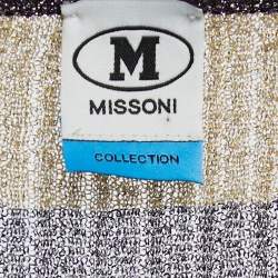 Pre Owned Missoni Collection Multicolor Striped Lurex Knit Wrap Dress M
