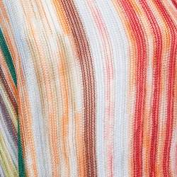 Missoni Multicolor Intarsia Knit Fringed Poncho OS
