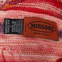 Missoni Multicolor Intarsia Knit Fringed Poncho OS