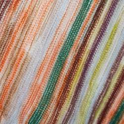 Missoni Multicolor Intarsia Knit Fringed Poncho OS