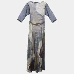 Pre Owned Missoni Multicolor Lurex Knit Sequin Detail Maxi Dress L