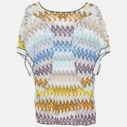 Pre Owned Missoni Multicolor Cotton Patterned Knit Oversized Top M