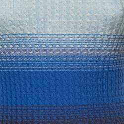 Pre Owned Missoni Cream/Blue Ombre Wool Knitted Top S