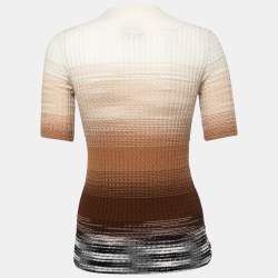 Missoni Cream/Brown Ombre Wool Knitted Top S