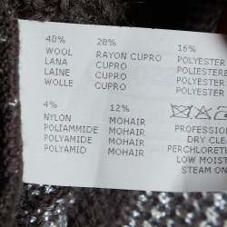 Pre Owned Missoni Light Brown Lurex perforated Knit Tunic M