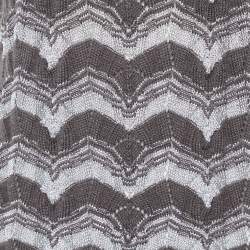 Pre Owned Missoni Light Brown Lurex perforated Knit Tunic M