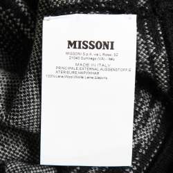 Pre Owned Missoni Black Chevron Patterned Knit Pleated Dress M