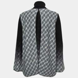 Pre Owned Missoni Black Patterned Wool High Neck Open Back Sweater M