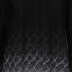 Pre Owned Missoni Black Patterned Wool High Neck Open Back Sweater M