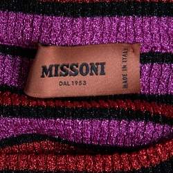 Pre Owned Missoni Pink Striped Lurex Knit Pullover S