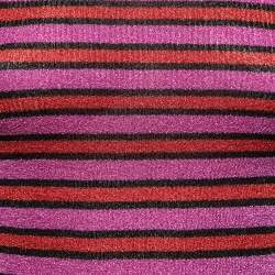 Pre Owned Missoni Pink Striped Lurex Knit Pullover S