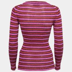 Pre Owned Missoni Pink Striped Lurex Knit Pullover S