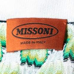 Pre Owned Missoni Green patterned Knit Sleeveless Cardigan S