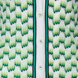 Pre Owned Missoni Green patterned Knit Sleeveless Cardigan S